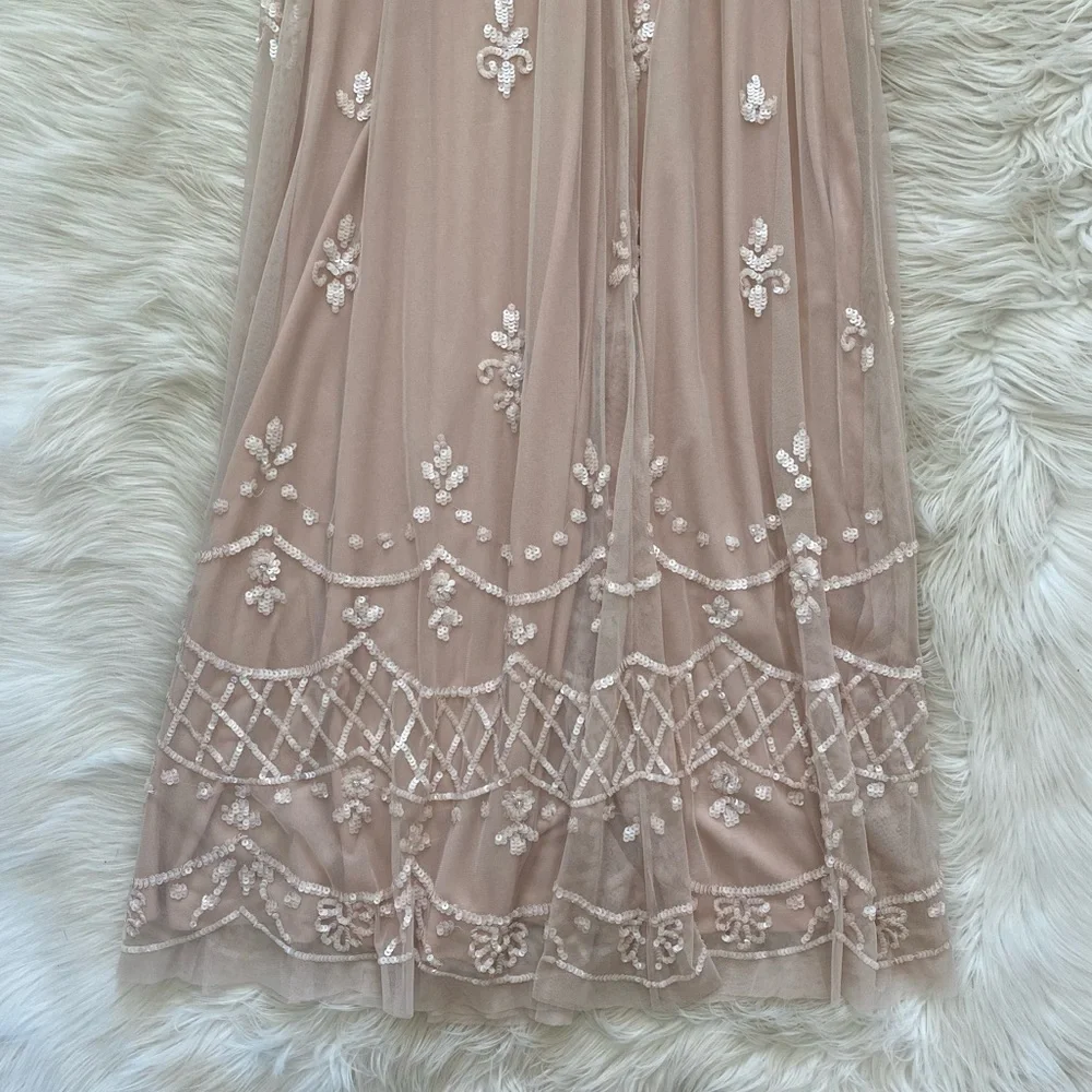 Mac Duggal Blush Pink Embroidered Maxi Dress - Picture 11 of 14